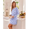 Ekouaer 3 Pack Nightgowns for Women Long Sleeve Sleepshirt Soft Nightshirt(Pink Love/Light Pink Stripes/Cherry Blue Plaid)