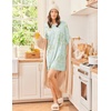 Ekouaer 3 Pack Nightgowns for Women Long Sleeve Sleepshirt Soft Nightshirt(Purple Floral/Light Green Floral/Pink Bow Tie)