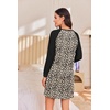 Ekouaer Cotton Nightgowns for Women Long Sleeve Sleepshirts Soft Sleepwear(Leopard Brown)