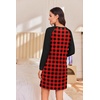 Ekouaer Cotton Nightgowns for Women Long Sleeve Sleepshirts Soft Sleepwear(Red_black Plaid)