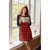 Ekouaer Cotton Nightgowns for Women Long Sleeve Sleepshirts Soft Sleepwear(Red_black Plaid)