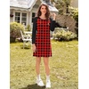 Ekouaer Cotton Nightgowns for Women Long Sleeve Sleepshirts Soft Sleepwear(Red_black Plaid)