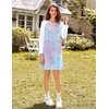 Ekouaer Cotton Nightgowns for Women Long Sleeve Sleepshirts Soft Sleepwear(Tie Dye)