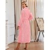 Ekouaer Plush Robe for Women 2026 Long Bathrobe Soft House Coat with Pocket(Coral)