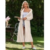 Ekouaer Plush Robe for Women 2026 Long Bathrobe Soft House Coat with Pocket(Cream)