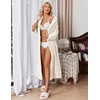 Ekouaer Plush Robe for Women 2026 Long Bathrobe Soft House Coat with Pocket(Cream)