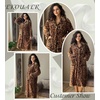 Ekouaer Plush Robes for Women Button Front Long Bathrobe(Brown Leopard Print)