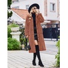 Ekouaer Plush Robes for Women Button Front Long Bathrobe(Camel)