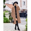 Ekouaer Plush Robes for Women Button Front Long Bathrobe(Khaki)