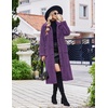 Ekouaer Plush Robes for Women Button Front Long Bathrobe(Purple)