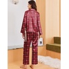 Ekouaer Women Classic Button Down Long Satin Pajamas Set Cute Bow Sleepwear(Bow Checkered)