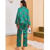 Ekouaer Women Classic Button Down Long Satin Pajamas Set Cute Bow Sleepwear(Green Xmas Bow)