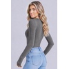Ekouaer Women Long Sleeve Henley Tops Rib Knit Shirts Lightweigh Sweaters(Grey)