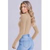 Ekouaer Women Long Sleeve Henley Tops Rib Knit Shirts Lightweigh Sweaters(Light Khaki)
