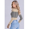 Ekouaer Women Long Sleeve Henley Tops Rib Knit Shirts Lightweigh Sweaters(Stripe-jh537)