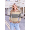 Ekouaer Women Long Sleeve Henley Tops Rib Knit Shirts Lightweigh Sweaters(Stripe-jh537)