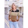 Ekouaer Women Long Sleeve Henley Tops Rib Knit Shirts Lightweigh Sweaters(Stripe-tw638)