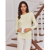 Ekouaer Womens Long Sleeve Shirts Fleece Lined Tops Thermal Undershirts(2 Black/1 White/1 Beige)