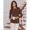 Ekouaer Womens Long Sleeve Shirts Fleece Lined Tops Thermal Undershirts(Black/Beige/Brown/Dark Grey)