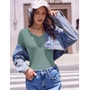 Ekouaer Womens Long Sleeve Shirts V Neck Ribbed Thermal Undershirts(Sage Green)