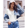 Ekouaer Womens Long Sleeve Shirts V Neck Ribbed Thermal Undershirts(White)