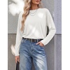 Ekouaer Womens Oversized Long Sleeve Cotton Shirts Crew Neck Fall Tops(3pcs Black/ White/ Khaki)