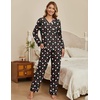 Ekouaer Womens Pajamas Sets 2 Piece PJs Long Sleeve Sleepwear Loungewear(Christmas Black Santa Claus)