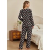 Ekouaer Womens Pajamas Sets 2 Piece PJs Long Sleeve Sleepwear Loungewear(Christmas Black Santa Claus)