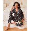 Ekouaer Womens Pajamas Sets 2 Piece PJs Long Sleeve Sleepwear Loungewear(Christmas Black Santa Claus)