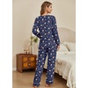 Ekouaer Womens Pajamas Sets 2 Piece PJs Long Sleeve Sleepwear Loungewear(Christmas Navy Gingerbread Man)