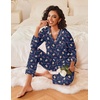 Ekouaer Womens Pajamas Sets 2 Piece PJs Long Sleeve Sleepwear Loungewear(Christmas Navy Gingerbread Man)