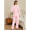 Ekouaer Womens Pajamas Sets 2 Piece PJs Long Sleeve Sleepwear Loungewear(Christmas Pink Candy Cane)