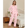Ekouaer Womens Pajamas Sets 2 Piece PJs Long Sleeve Sleepwear Loungewear(Christmas Pink Candy Cane)