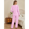 Ekouaer Womens Pajamas Sets 2 Piece PJs Long Sleeve Sleepwear Loungewear(Pink Bow)