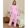 Ekouaer Womens Pajamas Sets 2 Piece PJs Long Sleeve Sleepwear Loungewear(Pink Bow)