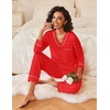 Ekouaer Womens Pajamas Sets 2 Piece PJs Long Sleeve Sleepwear Loungewear(Red Polka Dots)