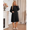 Ekouaer Womens Plush Robe 2026 Warm Fleece Bathrobe Housecoat with Pockets(Black)