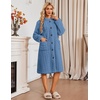 Ekouaer Womens Plush Robe 2026 Warm Fleece Bathrobe Housecoat with Pockets(Dark Blue)