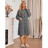 Ekouaer Womens Plush Robe 2026 Warm Fleece Bathrobe Housecoat with Pockets(Dark Gray)