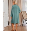 Ekouaer Womens Plush Robe 2026 Warm Fleece Bathrobe Housecoat with Pockets(Green)