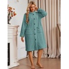Ekouaer Womens Plush Robe 2026 Warm Fleece Bathrobe Housecoat with Pockets(Green)