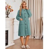 Ekouaer Womens Plush Robe 2026 Warm Fleece Bathrobe Housecoat with Pockets(Green)