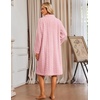 Ekouaer Womens Plush Robe 2026 Warm Fleece Bathrobe Housecoat with Pockets(Light Pink)