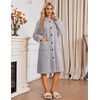 Ekouaer Womens Plush Robe 2026 Warm Fleece Bathrobe Housecoat with Pockets(Misty Gray)