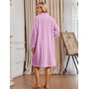 Ekouaer Womens Plush Robe 2026 Warm Fleece Bathrobe Housecoat with Pockets(Pink)