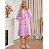 Ekouaer Womens Plush Robe 2026 Warm Fleece Bathrobe Housecoat with Pockets(Pink)