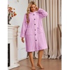 Ekouaer Womens Plush Robe 2026 Warm Fleece Bathrobe Housecoat with Pockets(Pink)