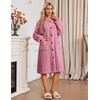 Ekouaer Womens Plush Robe 2026 Warm Fleece Bathrobe Housecoat with Pockets(Rose Pink)