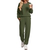 Ekouaer 2 Piece Lounge Sets for Women Matching Jogger Pants Fall Outfits(Army Green)
