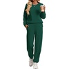 Ekouaer 2 Piece Lounge Sets for Women Matching Jogger Pants Fall Outfits(Dark Green)